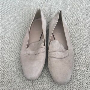 Elegant Women's Suede Loafers in beige